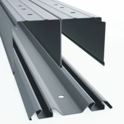 Kit rail haut et bas Noir 360cm pour porte de placard