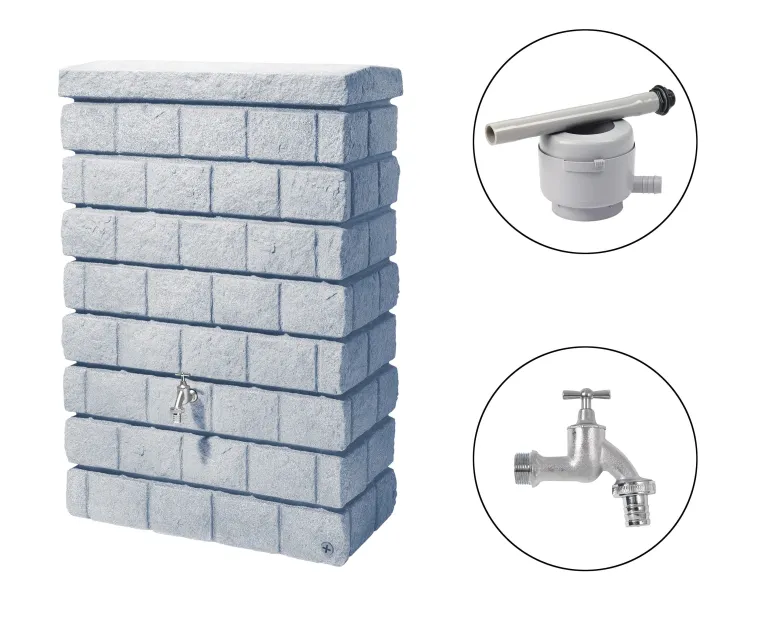 Kit récupérateur d'eau mural Rocky JR 300L gris clair
