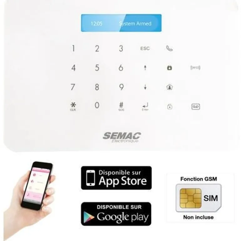 Kit alarme GSM sans fil pour sécuriser l'habitation