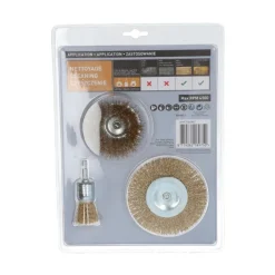 Kit 3 brosses pour perceuse, coupe circulaire, embout NORTON