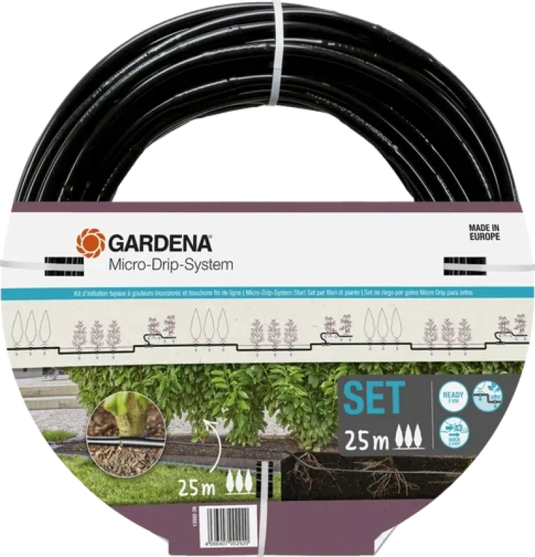 Kit d'initiation tuyau à goutteurs incorporés 25m GARDENA