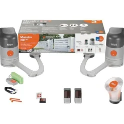 Kit motorisation pour portail 2 battants 250 kg Nice Home