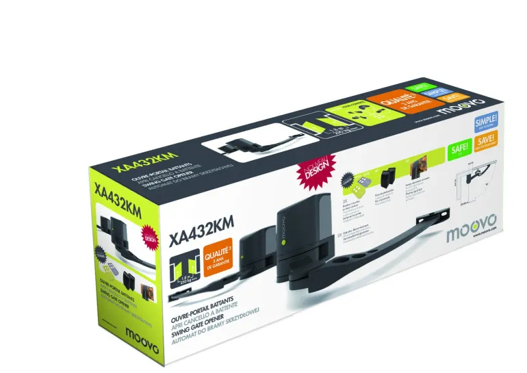 Kit motorisation XA432KM bras articulés portail 2 battants