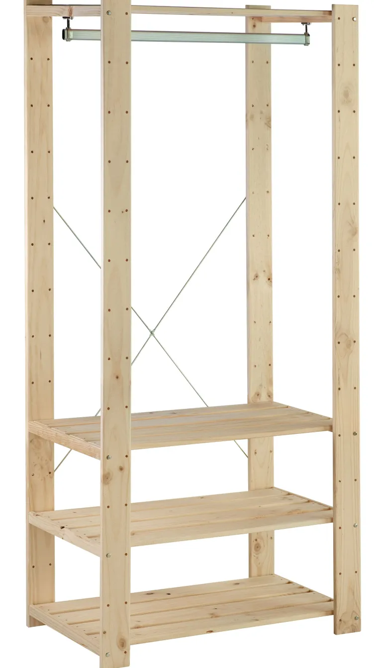 Kit penderie Evolution 76,7x43x175 cm pin massif