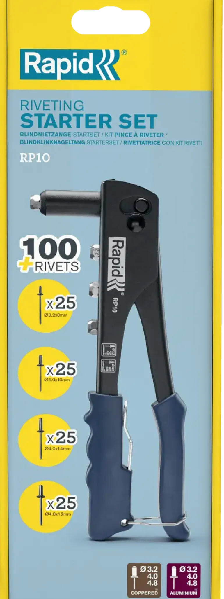 Kit Pince à riveter RP10 avec 100 rivets RAPID