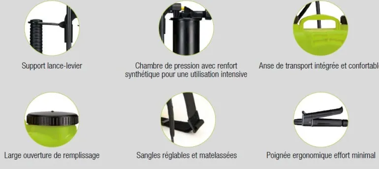 Kit pulvérisateur manuel à dos 12L + lance TERAGILE