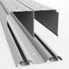 Kit rail haut et bas gris mat 120cm pour porte de placard