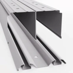 Kit rail haut et bas gris mat 270cm pour porte de placard