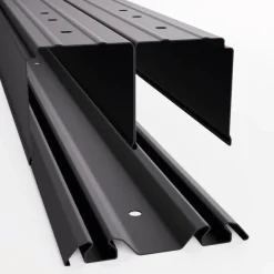 Kit rail haut et bas noir 180cm pour porte de placard