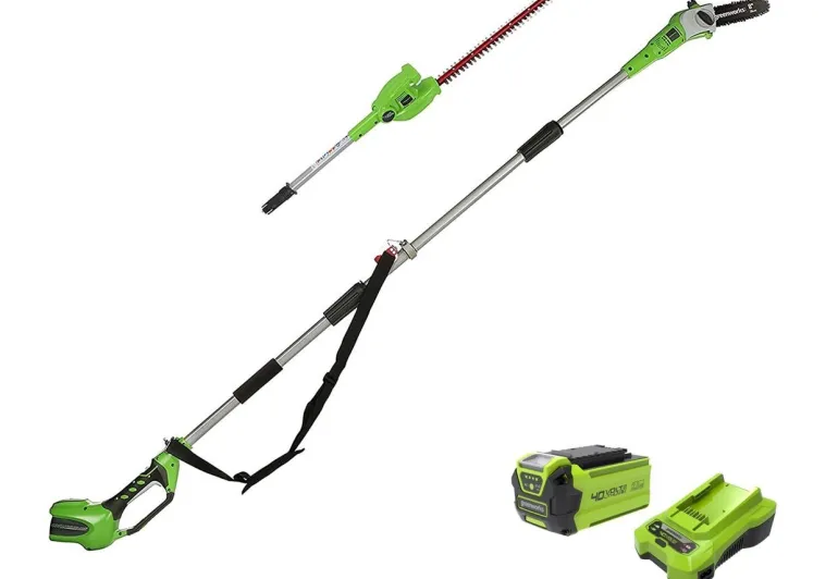 Élagueuse + taille-haie 40V sur perche (1x4Ah) GREENWORKS