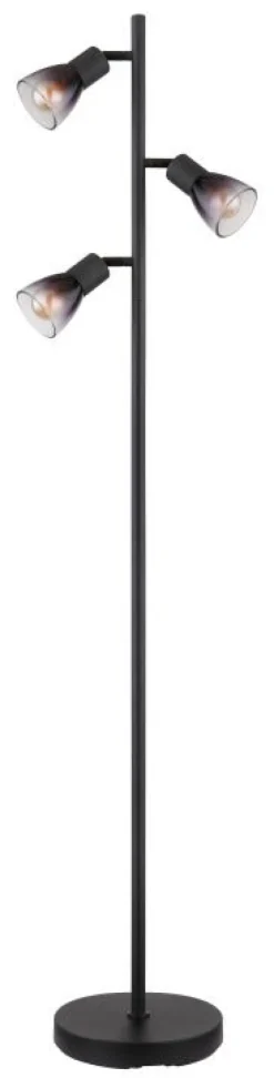 Lampadaire verre métal noir mat 25W 3E14 matt