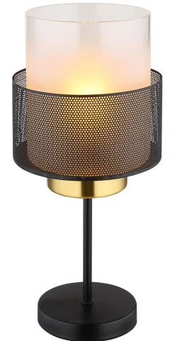 Lampe à poser laiton 60W E27 olga noir mat