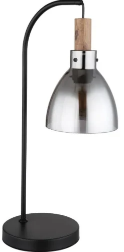 Lampe à poser verre métal noir mat 9W E27 mattea