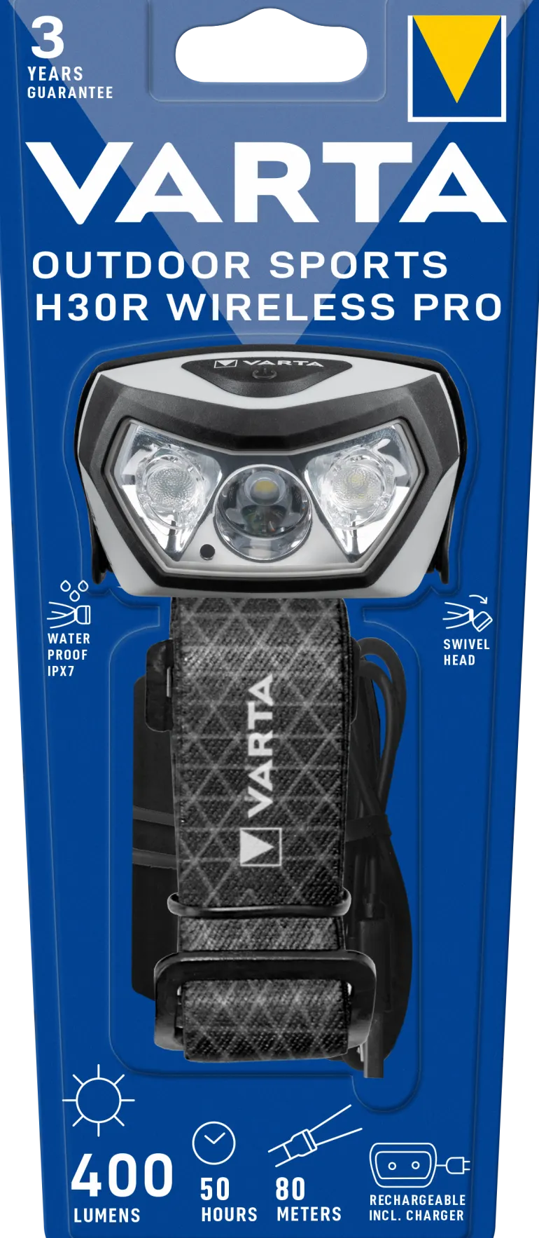 Lampe frontale Outdoor H30R Wireless Pro rechargeable VARTA