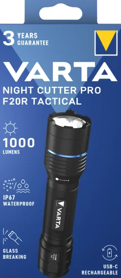 Lampe torche Night Cutter Pro F20R Tactical recharg. VARTA