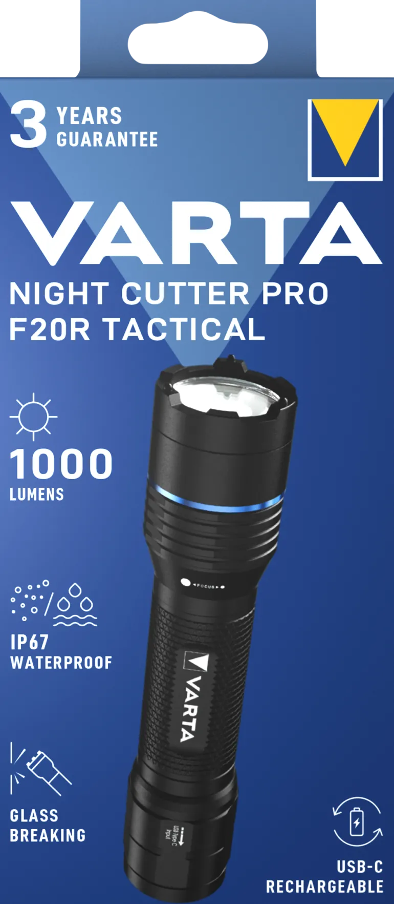 Lampe torche Night Cutter Pro F20R Tactical recharg. VARTA