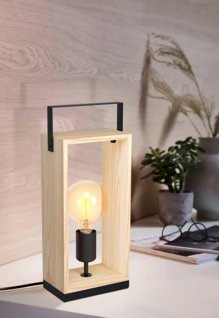 Lampe Famborough E27 40W noir L16,5xl10xH40cm EGLO