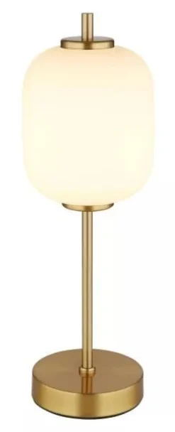 Lampe à poser Ewald ronde laiton et globe verre GLOBO