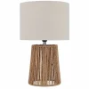 Lampe à poser Hakimi en corde papier et textile Ø22 cm