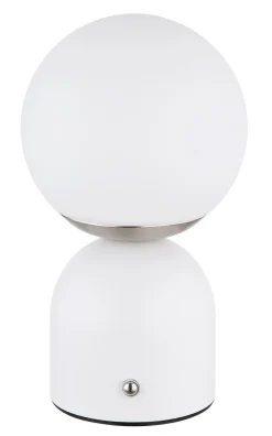 Lampe à poser nickel LED julsy blanc mat