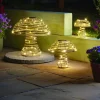 Lampe solaire Champignon faux rotin M