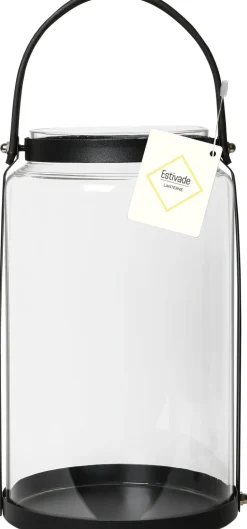 Lanterne métal et verre Glamping - Coloris au choix