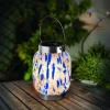 Lanterne solaire GlassArt bleu/blanc