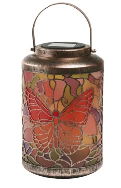 Lanterne solaire Tiffany Papillon