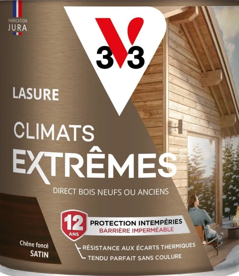 Lasure bois climats extrêmes chêne foncé 0,75L V33