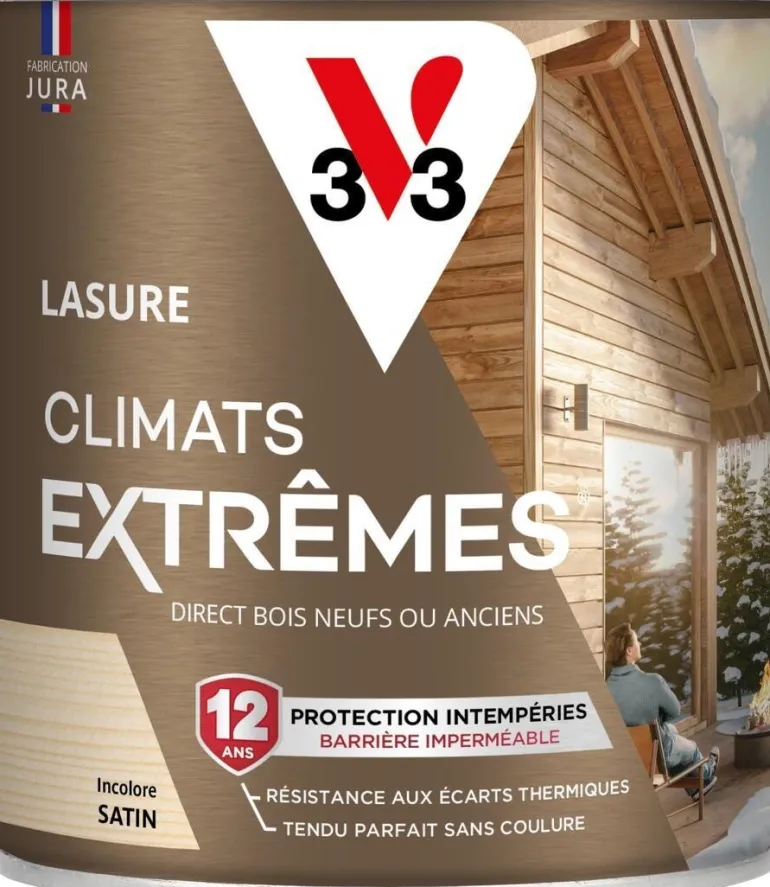 Lasure bois climats extrêmes incolore 0,75L V33