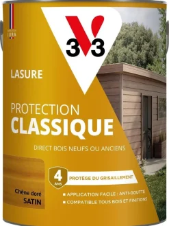 Lasure bois extérieur protection classique chêne dore 5L V33
