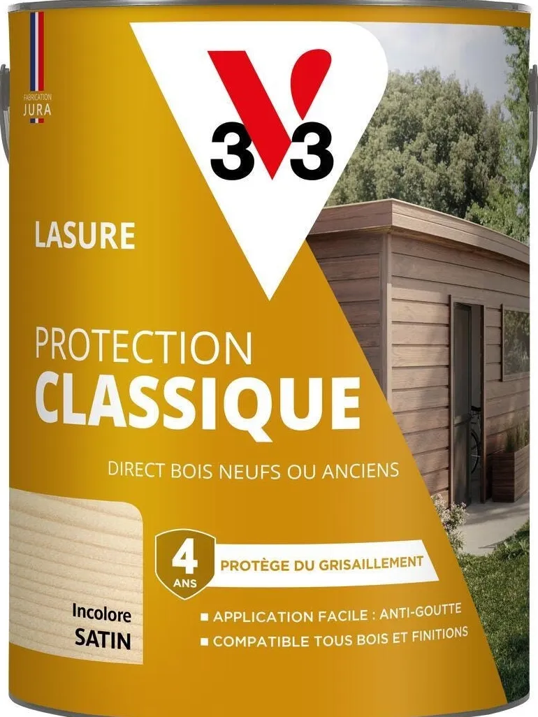 Lasure bois extérieur protection classique incolore 5L V33