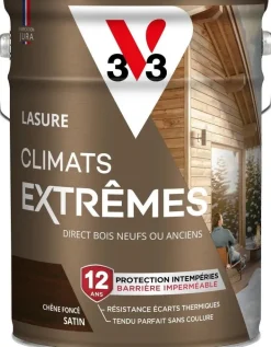 Lasure extérieure Climats Extrêmes 12 ans chêne foncé 2,5L