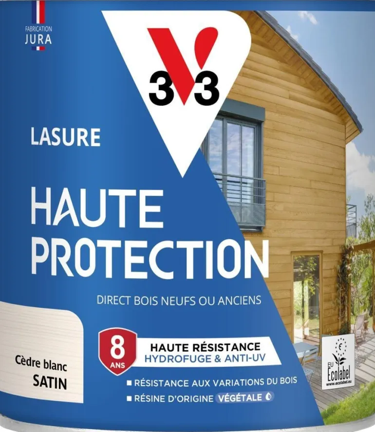 Lasure haute protection biosourcée cèdre blanc 0,75L V33