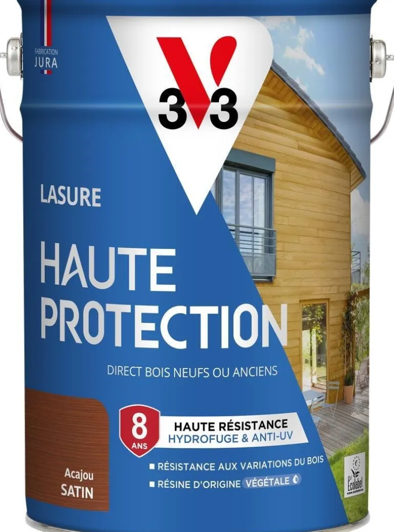 Lasure haute protection biosourcée acajou 5L V33