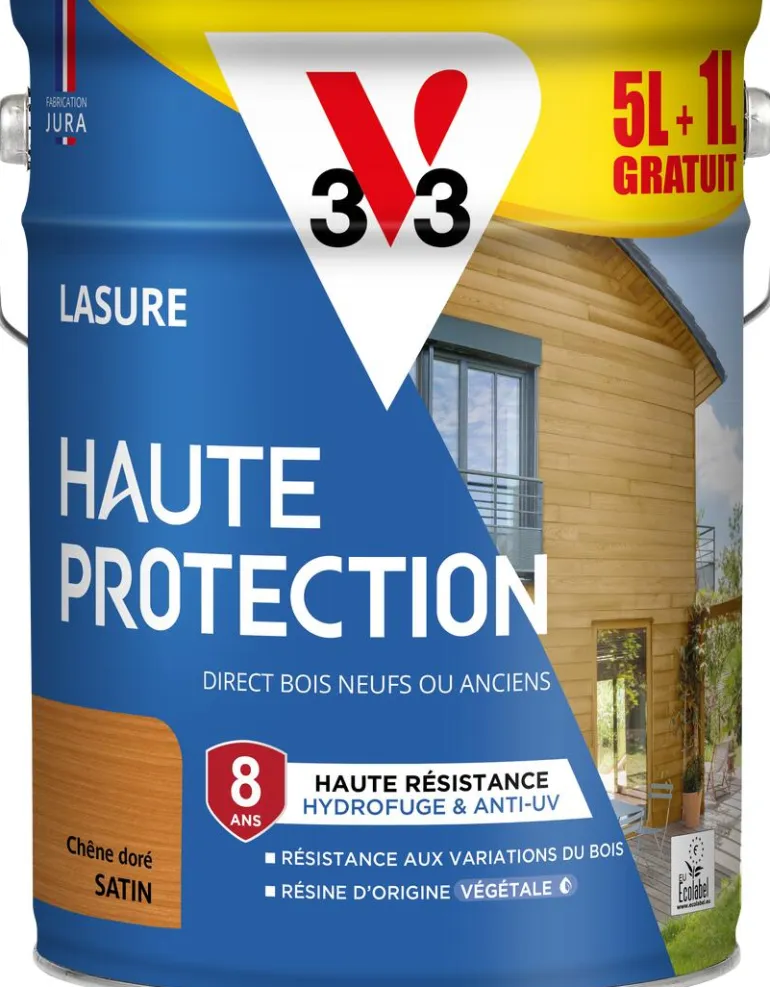 Lasure haute protection biosourcée chêne doré 6L V33