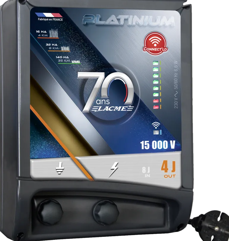 Électrificateur secteur Platinium 4000 S Connect'LD 15 000 V
