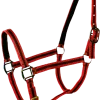 Licol doublé cuir poney rouge noir PASSIONAL