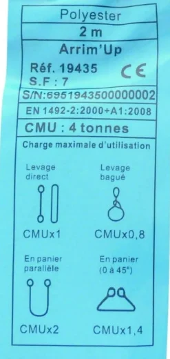 Élingue ronde sans fin 4T 6m gris