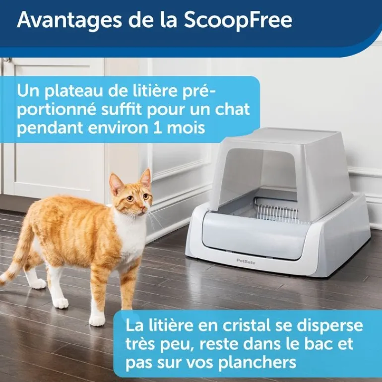 Litière autonettoyante Scoopfree 1.5 + couvercle PETSAFE