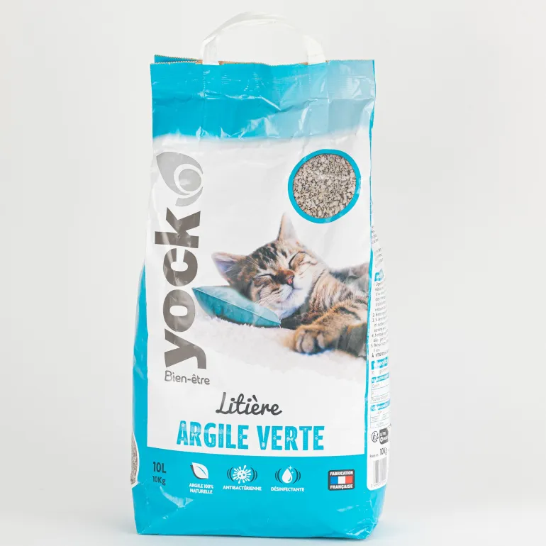 Litière minérale absorbante à l'argile verte 10L YOCK