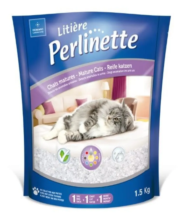 Litière de silice pour chat mature 1,5kg Perlinette