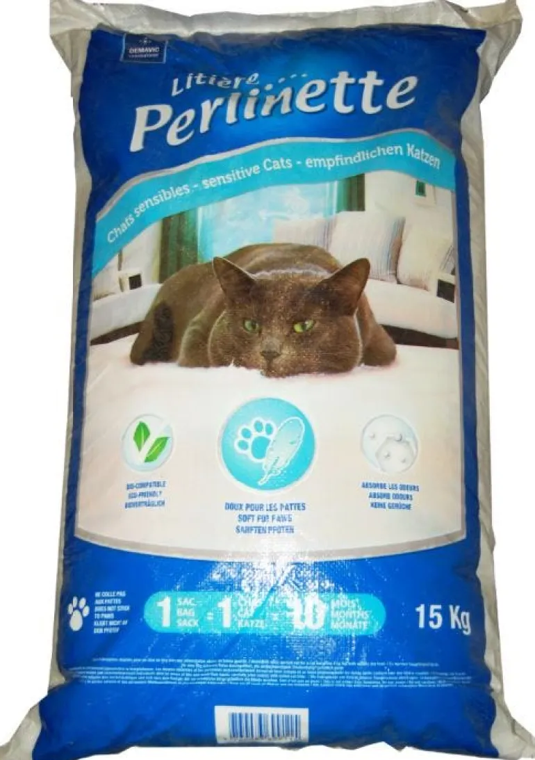 Litière de silice pour chats sensibles 15kg Perlinette