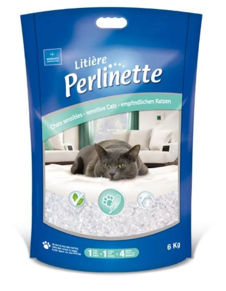 Litière de silice pour chats sensibles 6kg Perlinette