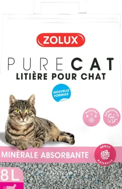 Litière minérale absorbante parfumée Purecat 8L ZOLUX