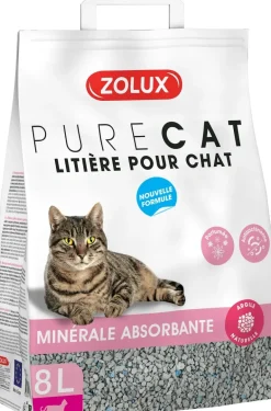 Litière minérale absorbante parfumée Purecat 8L ZOLUX