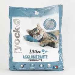 Litière minérale agglomérante charbon actif pour chat 8L