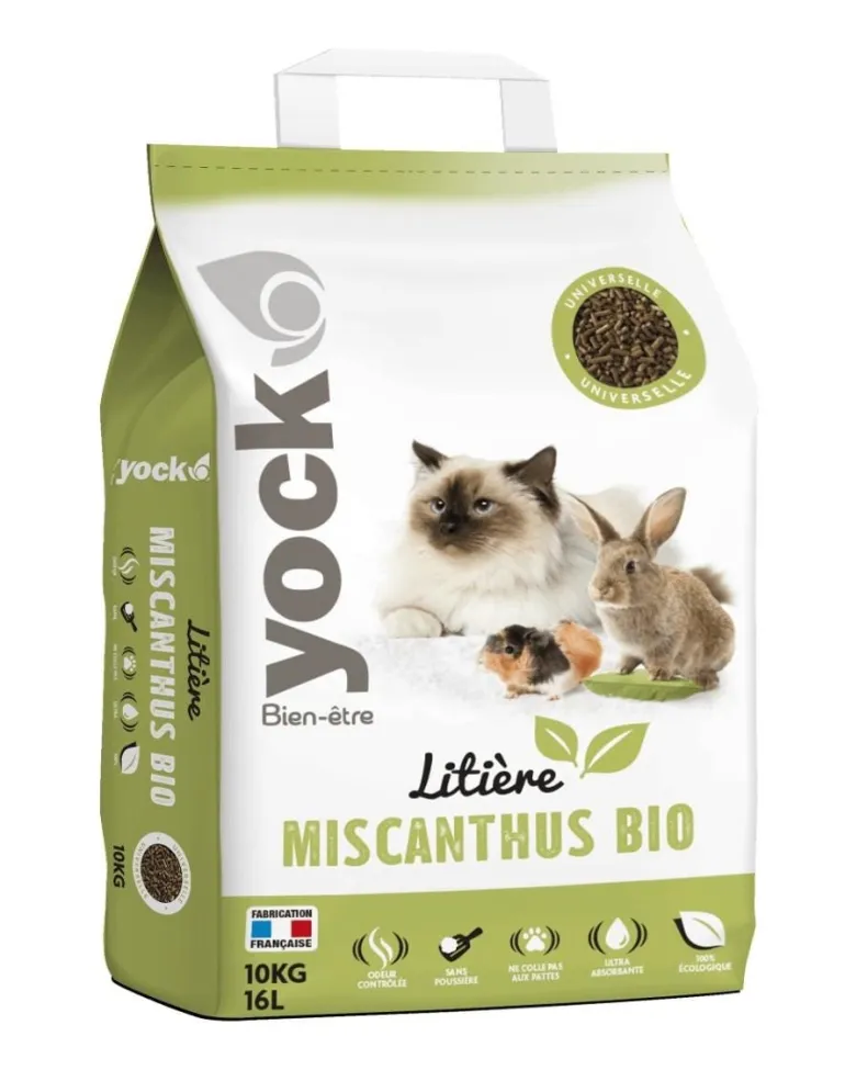Litière végétale miscanthus bio absorbante YOCK 10kg