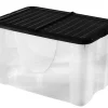 Lot de 3 box 40L noir avec couvercle