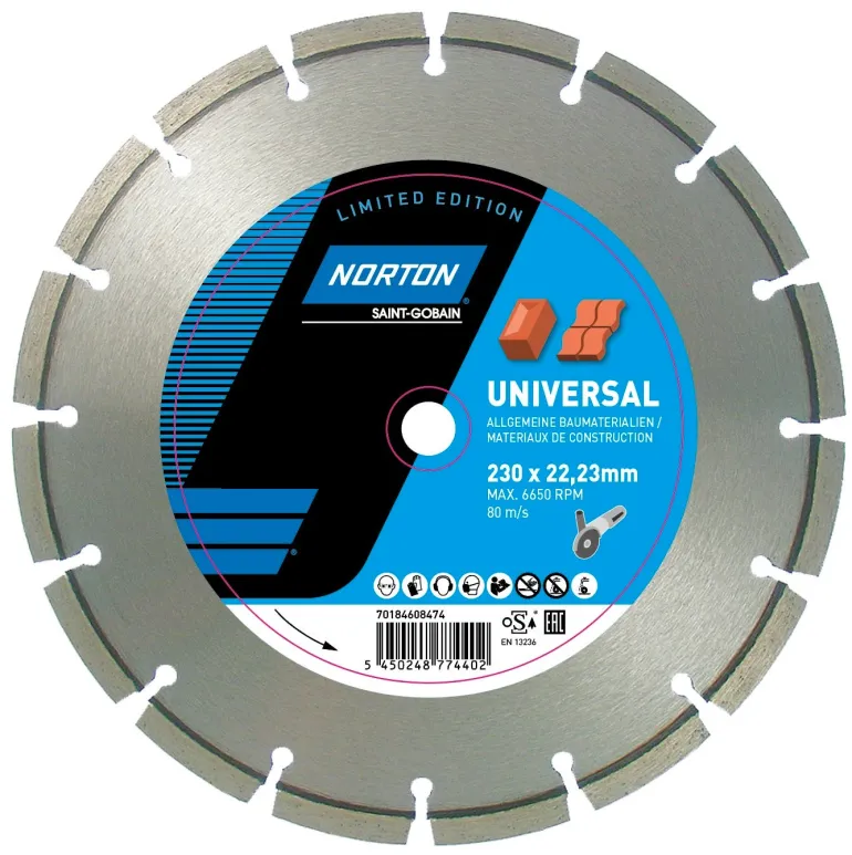 Lot de 2 disques diamant 230 mm Universal NORTON